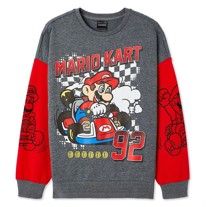 Nintendo Boys' Mario Kart Sweatshirt, Sizes XS-XL