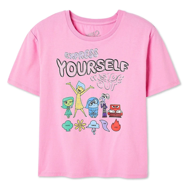 Disney Girls' Inside Out 2 Short Sleeve Tee, Sizes XS-XL