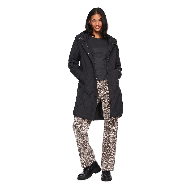 George Women's Longline Quilted Jacket, Sizes XS-XXL