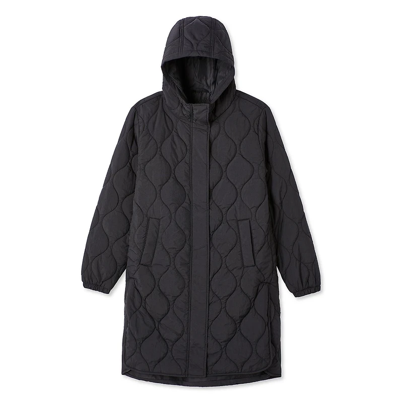George Women's Longline Quilted Jacket, Sizes XS-XXL