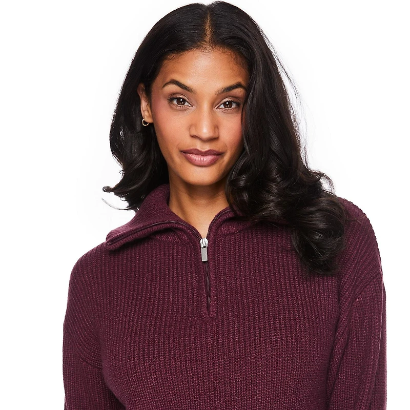 Chandail avec fermeture éclair 1/4 George pour femmes