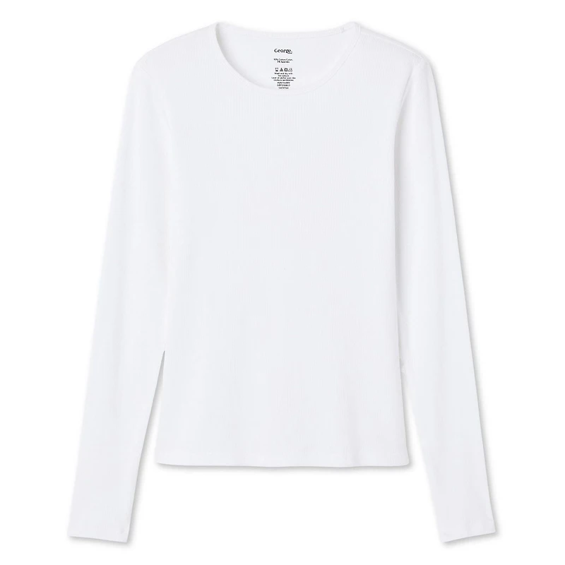 George Women's Long Sleeve Rib Tee, Sizes XS-XXL