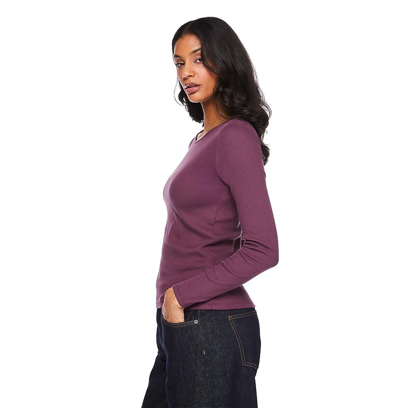 George Women's Long Sleeve Rib Tee, Sizes XS-XXL