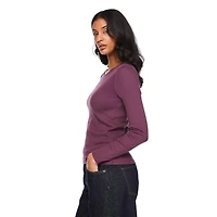George Women's Long Sleeve Rib Tee, Sizes XS-XXL