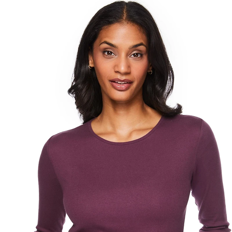 George Women's Long Sleeve Rib Tee, Sizes XS-XXL