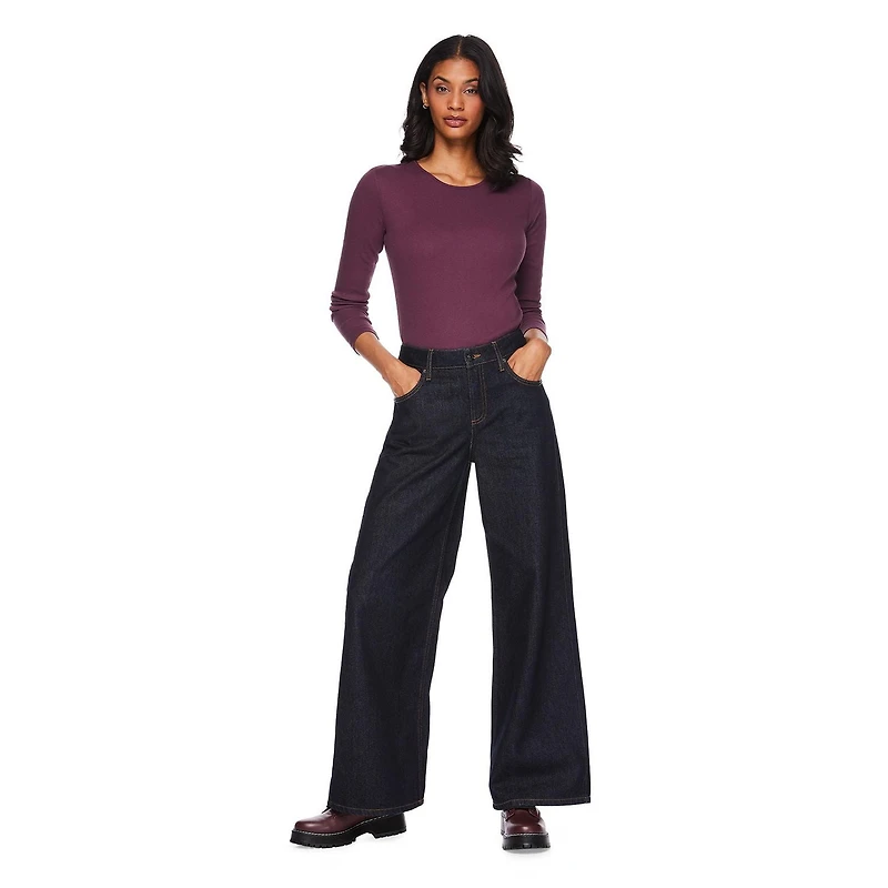 George Women's Long Sleeve Rib Tee, Sizes XS-XXL