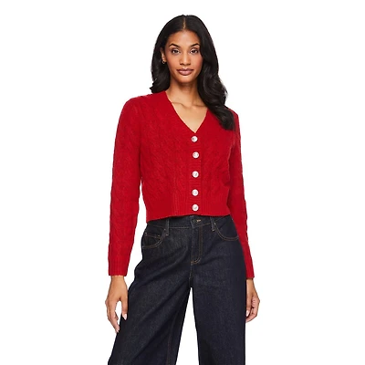 George Women's Boxy Cable Knit Cardigan, Sizes XS-XXL