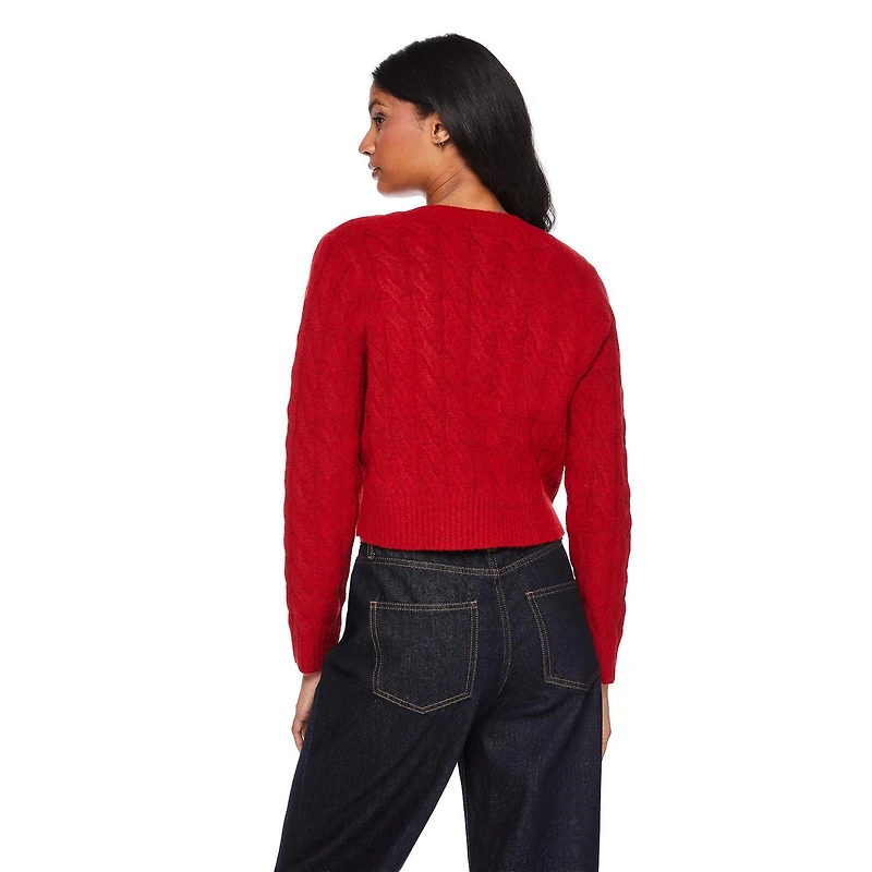 George Women's Boxy Cable Knit Cardigan, Sizes XS-XXL