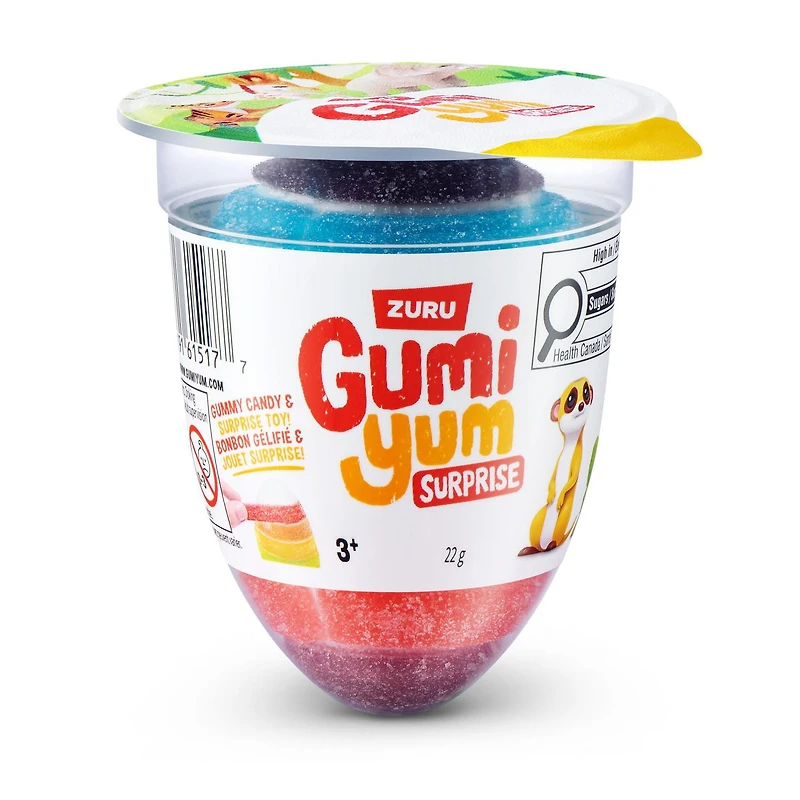 Gumi Yum Surprise Faune 22 g Bonbon Gélifié et Jouet Filles et Garçons 4-10 Ans