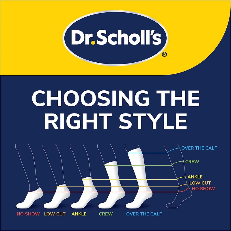 Dr. Scholl's Men's Diabetes & Circulatory Crew Socks, Pack of 4 - Shoe Size 13-15, Diabetes & Circulatory Crews