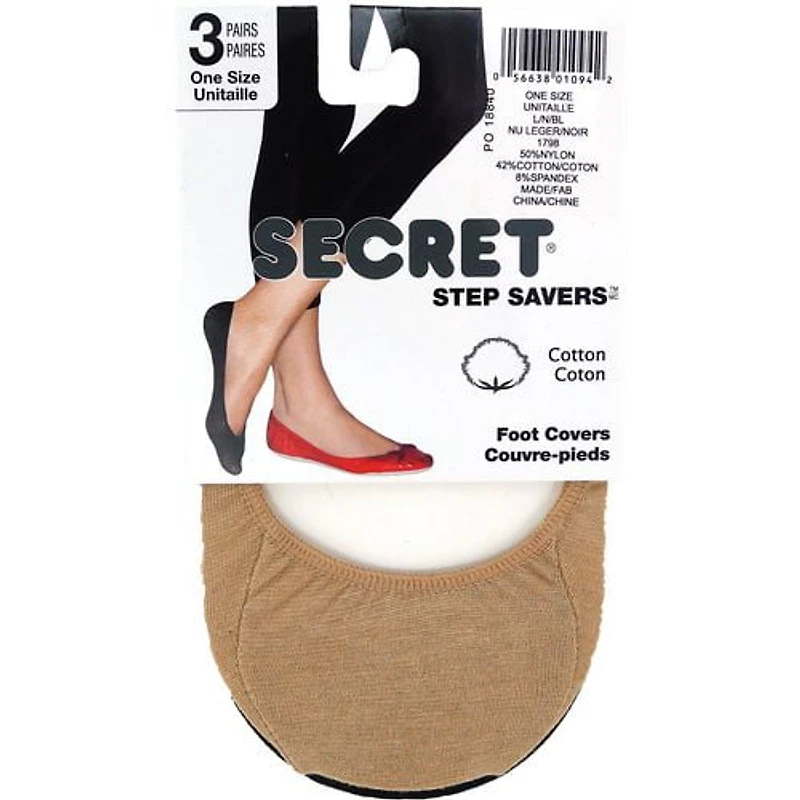 Secret® Step Savers 3pk Foot Covers, One Size