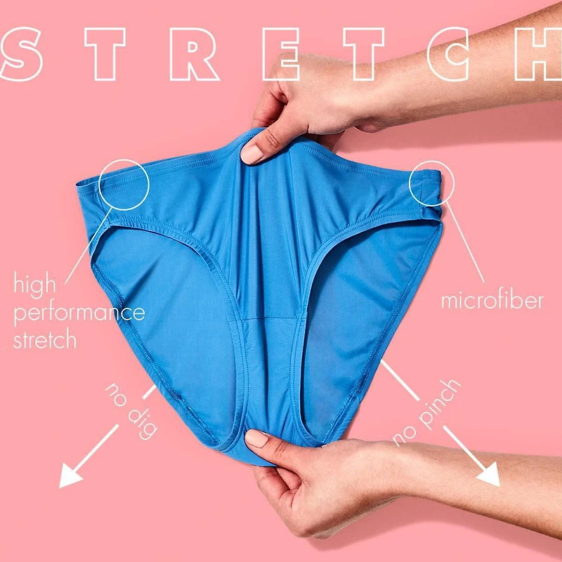 Fruit of the Loom Women's 360 Stretch Sleek and Cool Bikini, 4 Pack