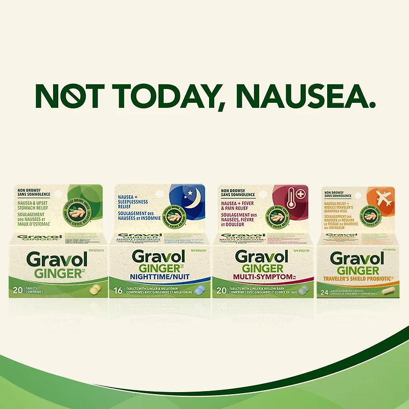 Gravol Ginger <br>Source Naturelle Pastilles  à  Mâcher 20 Pastilles