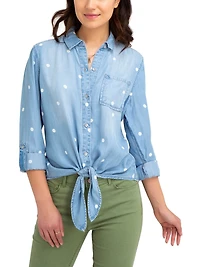 Jordache T-shirt à cravate à taille haute pour femmes