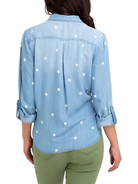 Jordache T-shirt à cravate à taille haute pour femmes