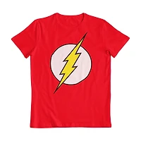Flash Boy's basic tee shirt. This boys crew neck tee shirt has short sleeves and a trendy print and