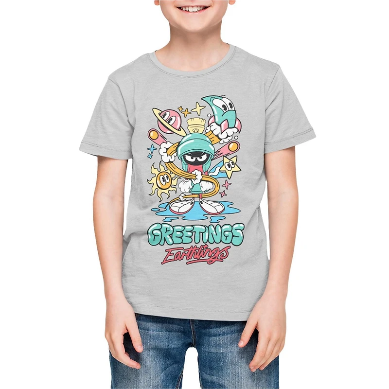 Looney Toons T-shirt de base pour garçon. Ce t-shirt à col rond pour garçons a des manches courtes et un imprimé tendance et