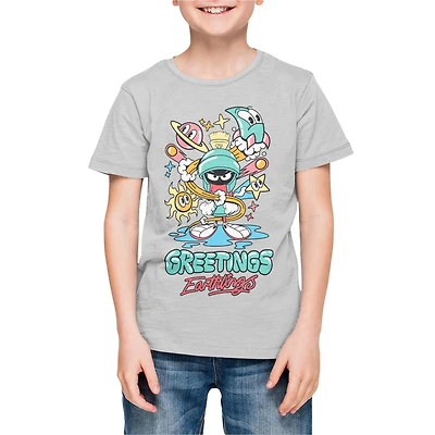 Looney Toons T-shirt de base pour garçon. Ce t-shirt à col rond pour garçons a des manches courtes et un imprimé tendance et