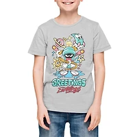 Looney Toons T-shirt de base pour garçon. Ce t-shirt à col rond pour garçons a des manches courtes et un imprimé tendance et