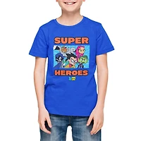 Teen Titans T-shirt de base pour garçon. Ce t-shirt à col rond pour garçons a des manches courtes et un imprimé tendance et Tailles TP à TG