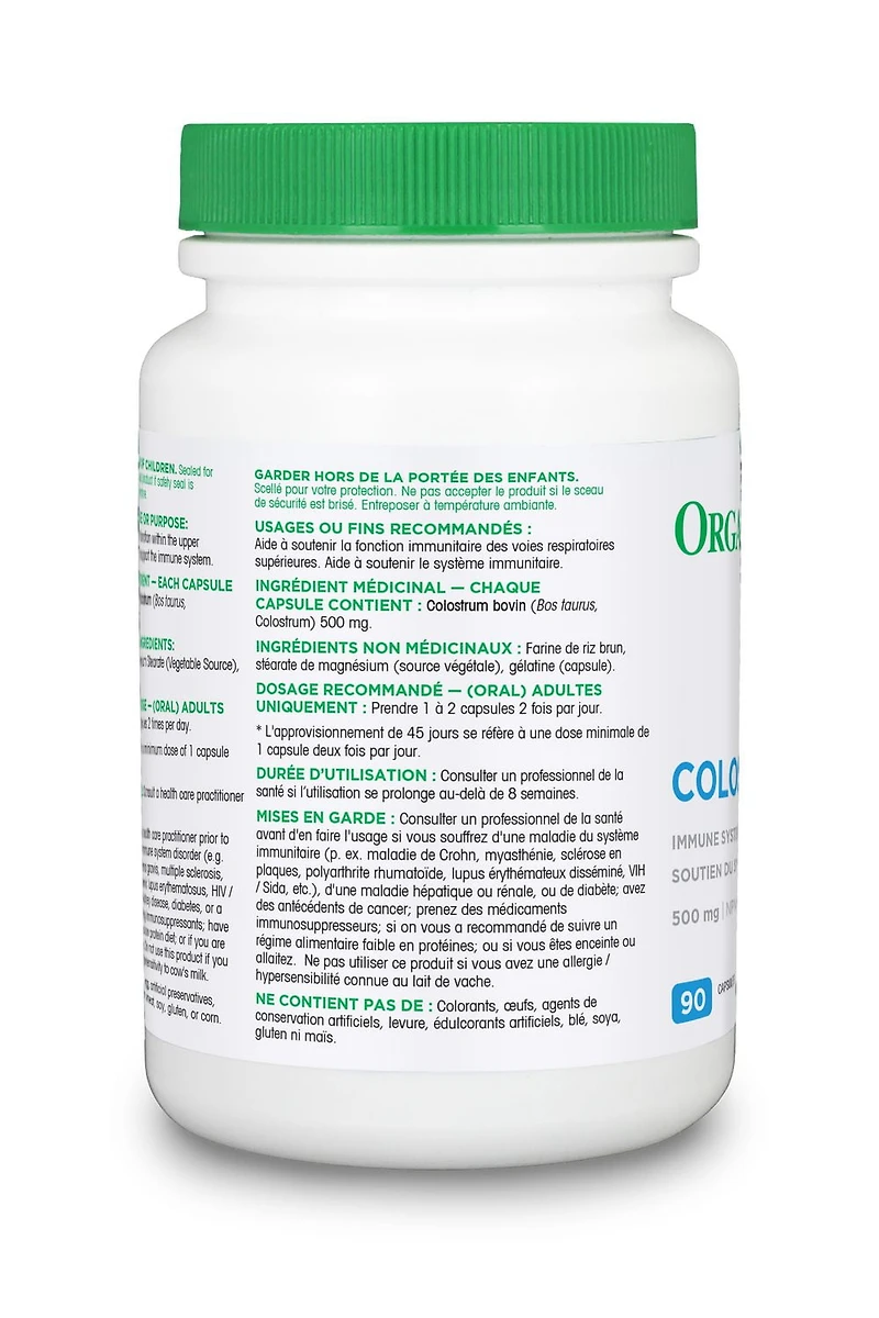 ORGANIKA COLOSTRUM BOVIN 500MG 90CAP