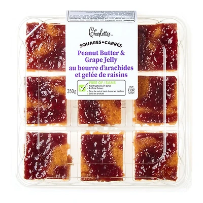Charlotte’s Peanut Butter & Grape Jelly Squares, 350 g