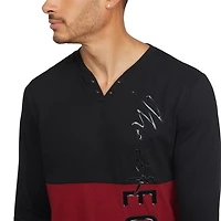 Marc Ecko - Top à manches longues en tricot à col en V avec blocs de couleurs pour hommes