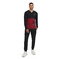 Marc Ecko - Top à manches longues en tricot à col en V avec blocs de couleurs pour hommes