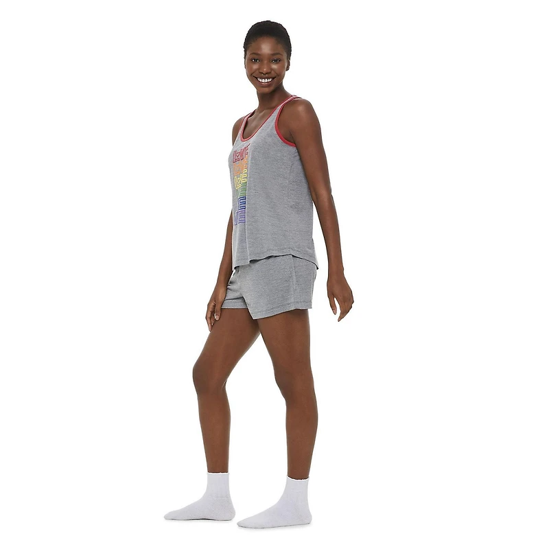 LOVE Ellen DeGeneres Women's Tank and Boxer Short Pajamas 2-Piece Set