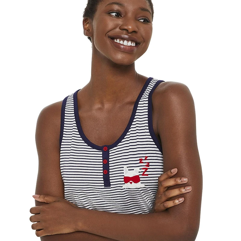 LOVE Ellen DeGeneres Women's Tank and Boxer Short Pajamas 2-Piece Set