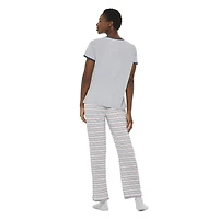 LOVE Ellen DeGeneres Women's Tee and Pant Pajamas 2-Piece Set