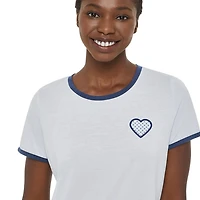 LOVE Ellen DeGeneres Women's Tee and Pant Pajamas 2-Piece Set