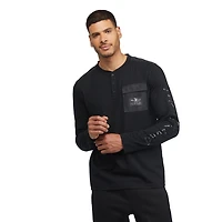 Marc Ecko - T-shirt à manches longues et col en V en tricot à blocs de couleur pour hommes