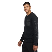 Marc Ecko - T-shirt à manches longues et col en V en tricot à blocs de couleur pour hommes
