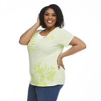 Penmans Plus Women's Short Sleeve V-Neckline Fooler Tee