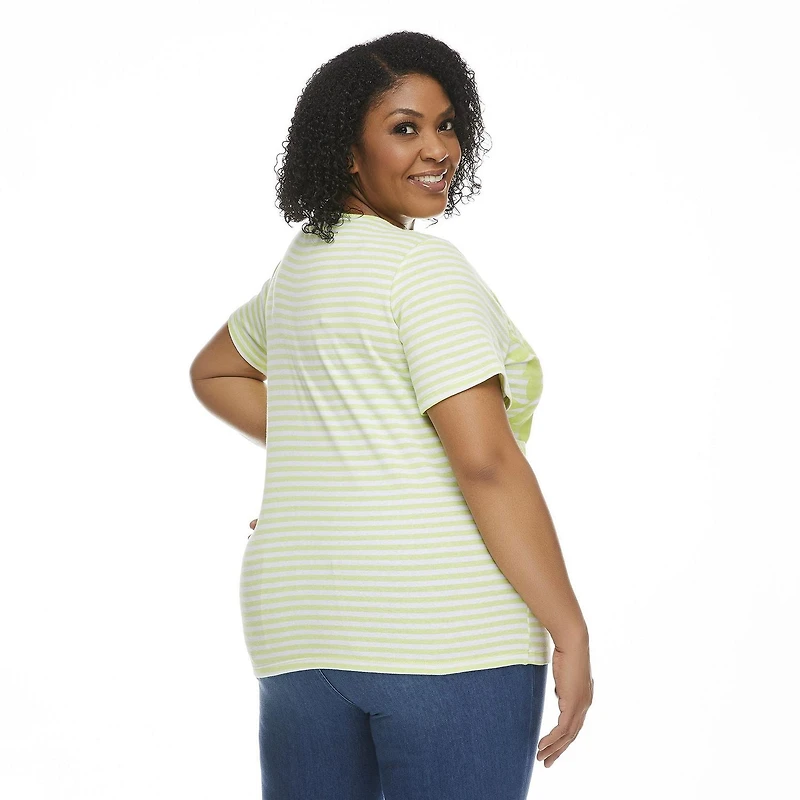 Penmans Plus Women's Short Sleeve V-Neckline Fooler Tee