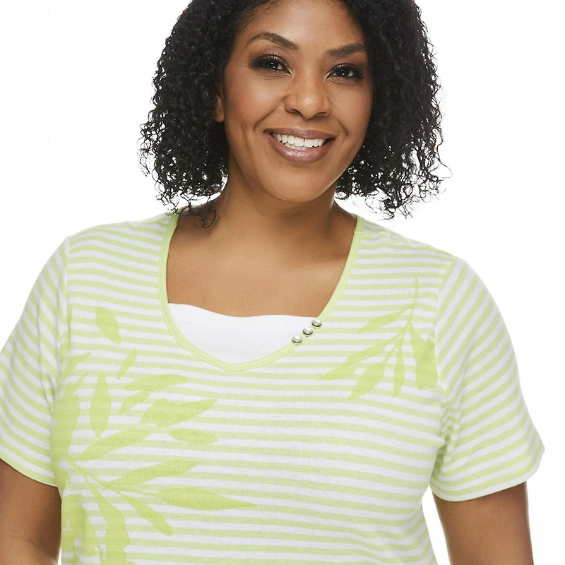 Penmans Plus Women's Short Sleeve V-Neckline Fooler Tee