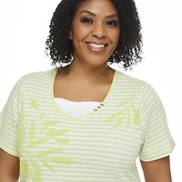 Penmans Plus Women's Short Sleeve V-Neckline Fooler Tee