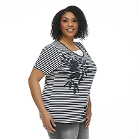 Penmans Plus Women's Short Sleeve V-Neckline Fooler Tee
