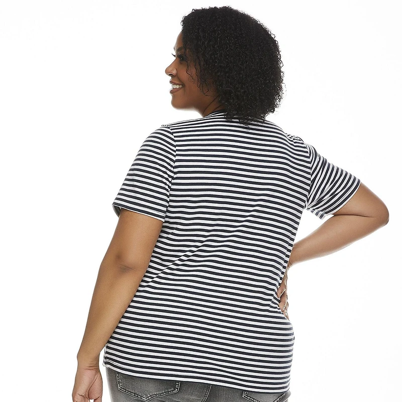 Penmans Plus Women's Short Sleeve V-Neckline Fooler Tee