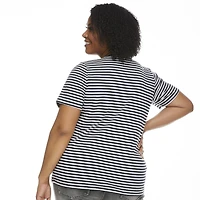Penmans Plus Women's Short Sleeve V-Neckline Fooler Tee