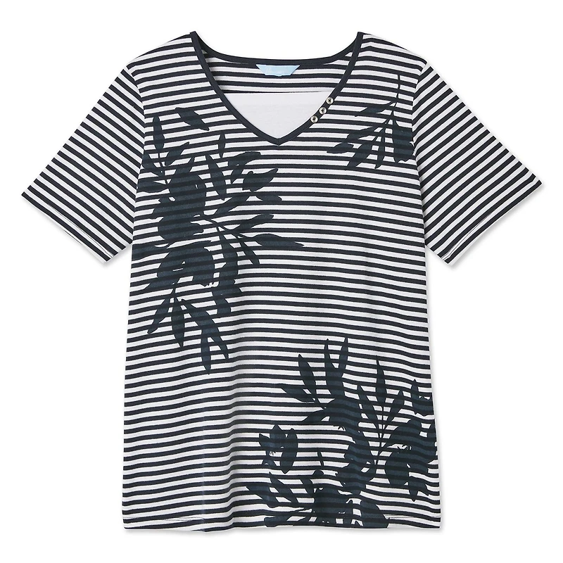 Penmans Plus Women's Short Sleeve V-Neckline Fooler Tee