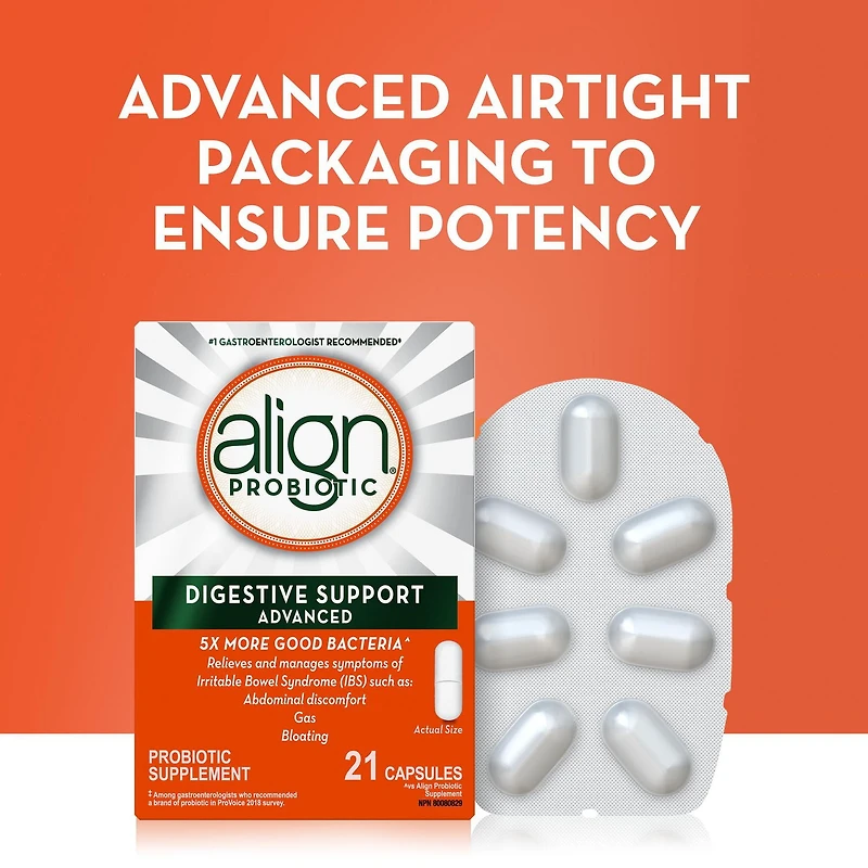 Advanced Probiotic, daily probiotic supplement for digestive care, #1 Recommended Probiotic Brand by Doctors‡