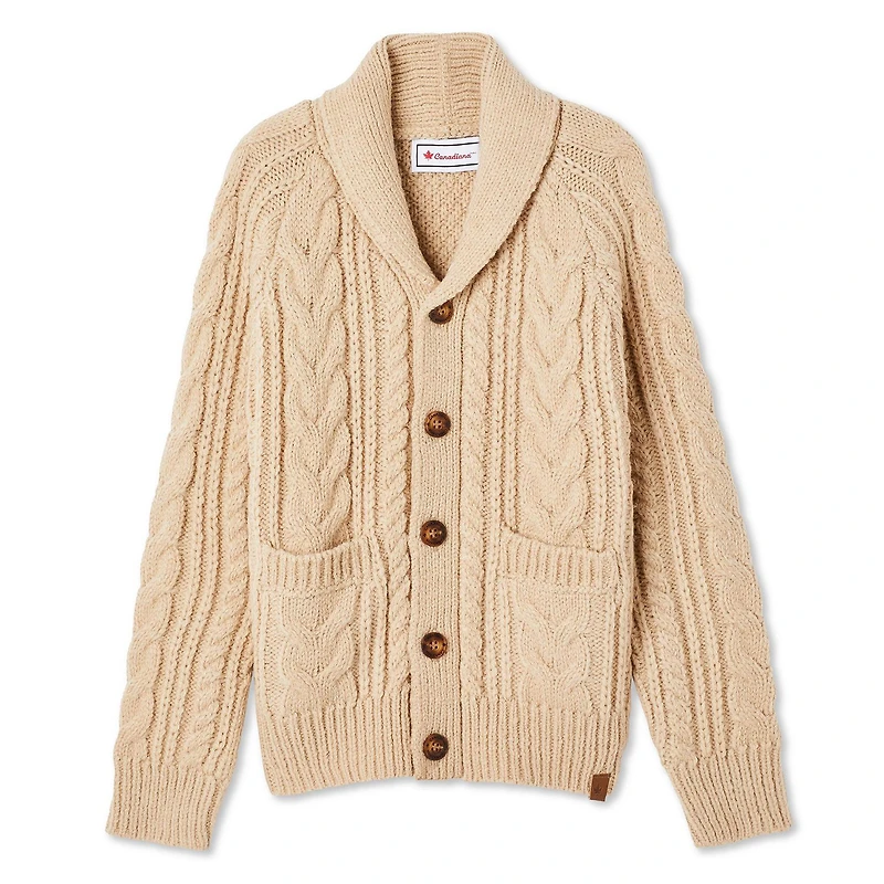 Cardigan en maille torsadée Canadiana collection non genrée pour enfants