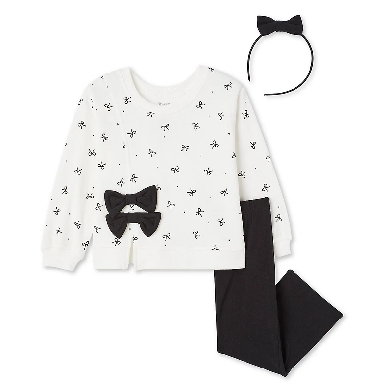 Ensemble 3 pièces en molleton Btween pour petites filles Tailles 2T-5T