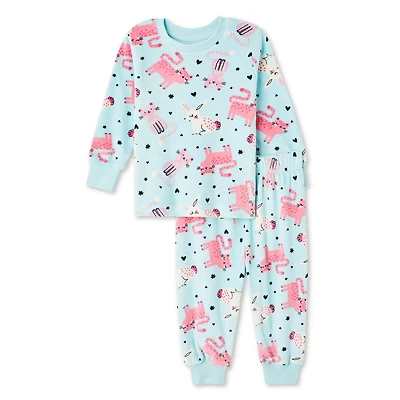 George Baby Girls' Velour Pajama 2-Piece Set, Sizes 0-24 months