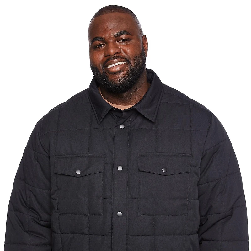 Veste-chemise matelassée George Plus pour hommes Tailles 3XL-5XL