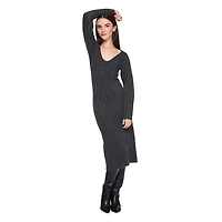 Robe en tricot côtelé à encolure V George pour femmes