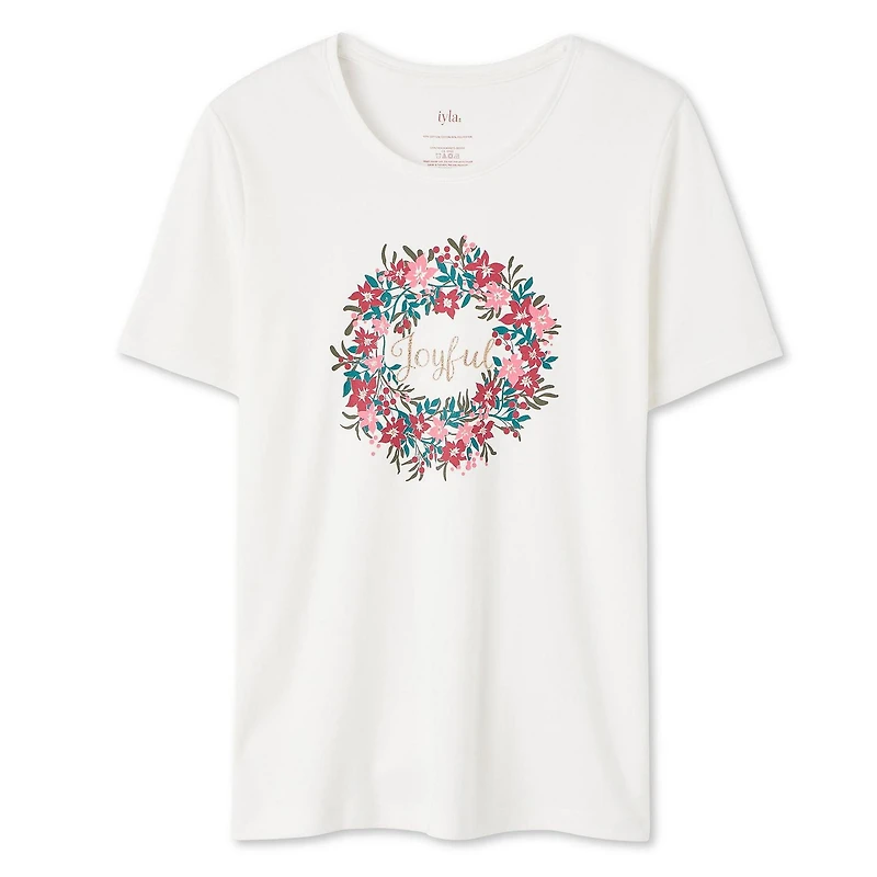 T-shirt à encolure ras du cou Iyla pour femmes