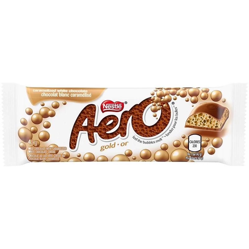 Barre NESTLÉ® AERO® Or Blanc caramélisé